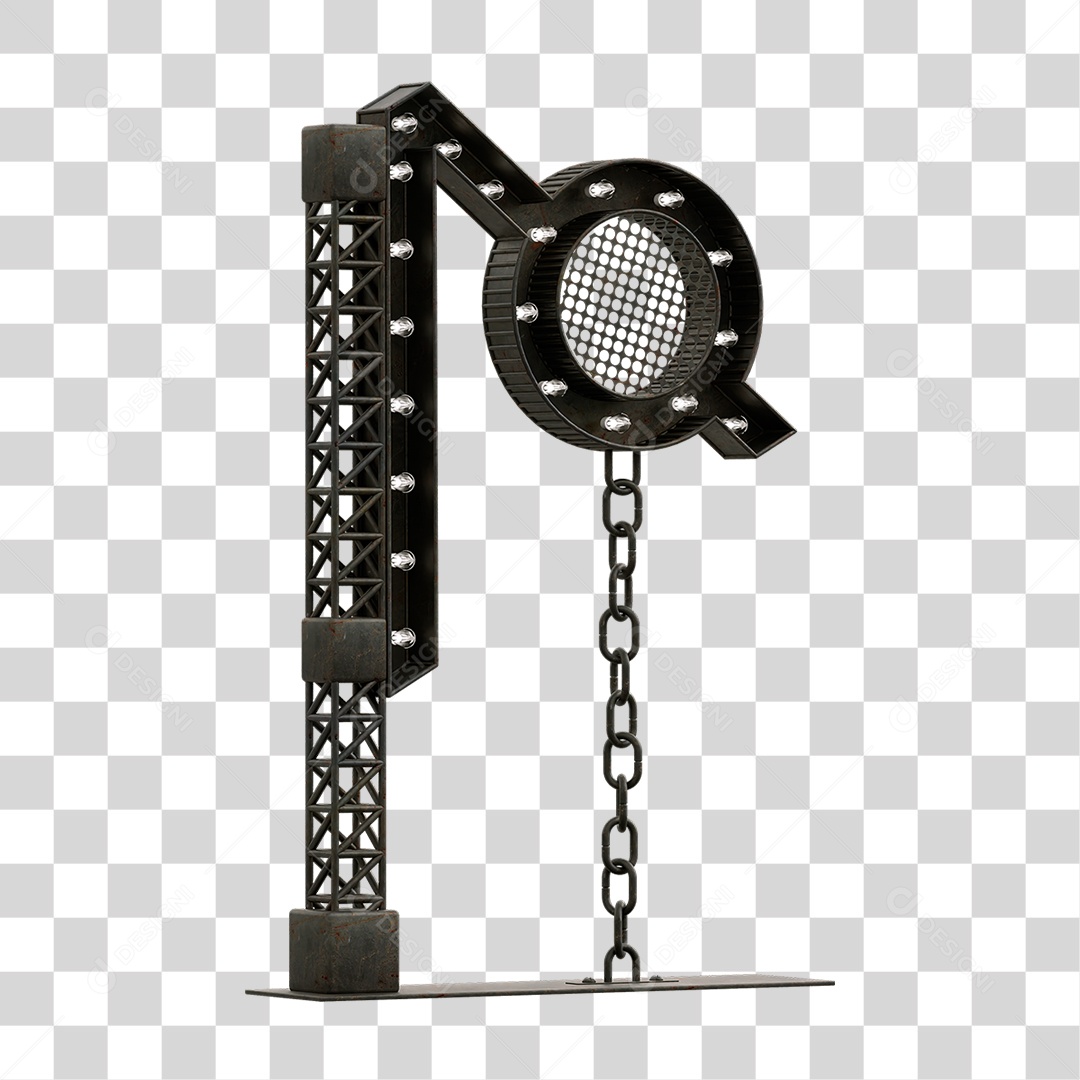 Estrutura Metálica com Lâmpadas PNG Transparente