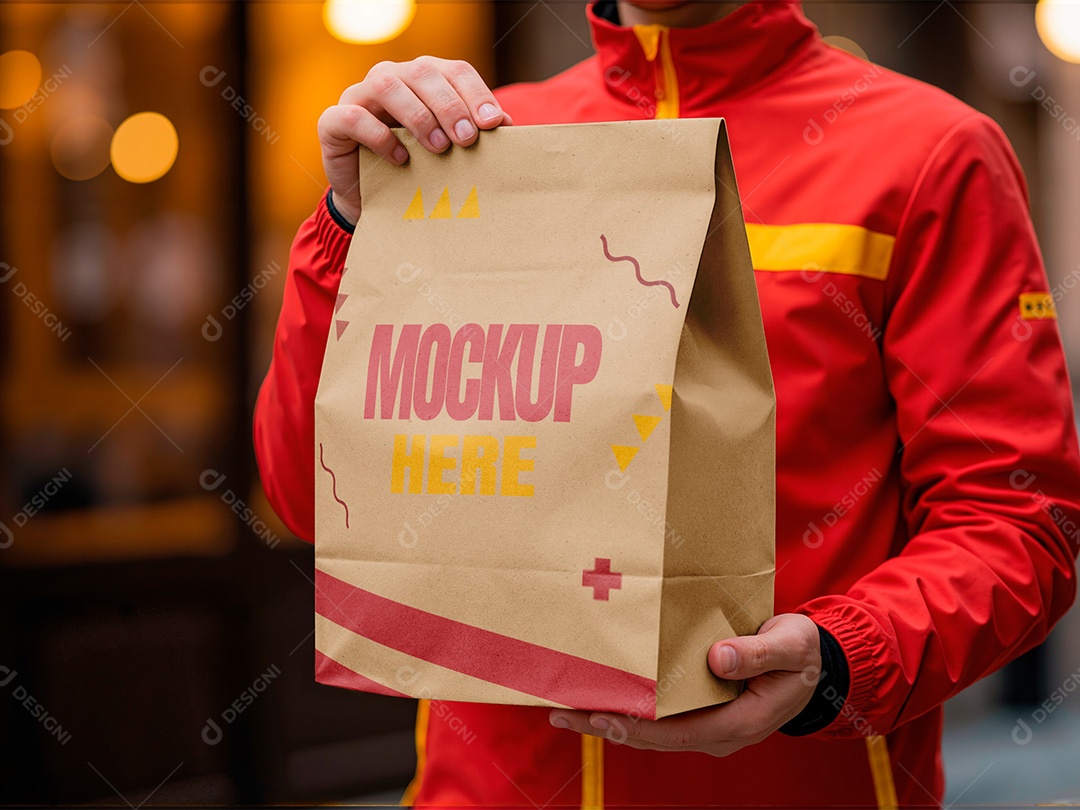 Embalagem para Delivery Mockup PSD Editável