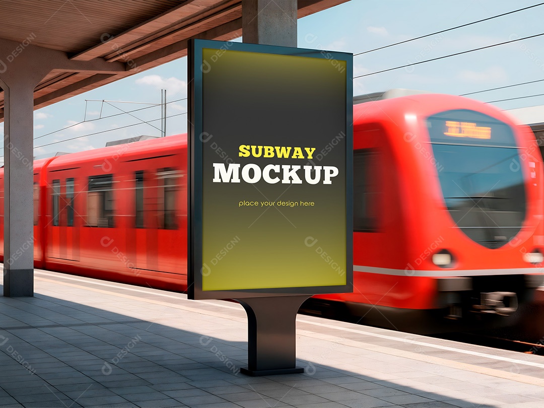 Outdoor na Estação do Metrô Mockup PSD Editável