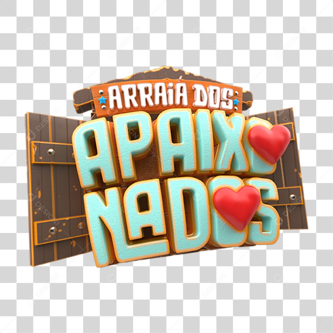 Selo 3D Arraiá dos Apaixonados PNG Transparente