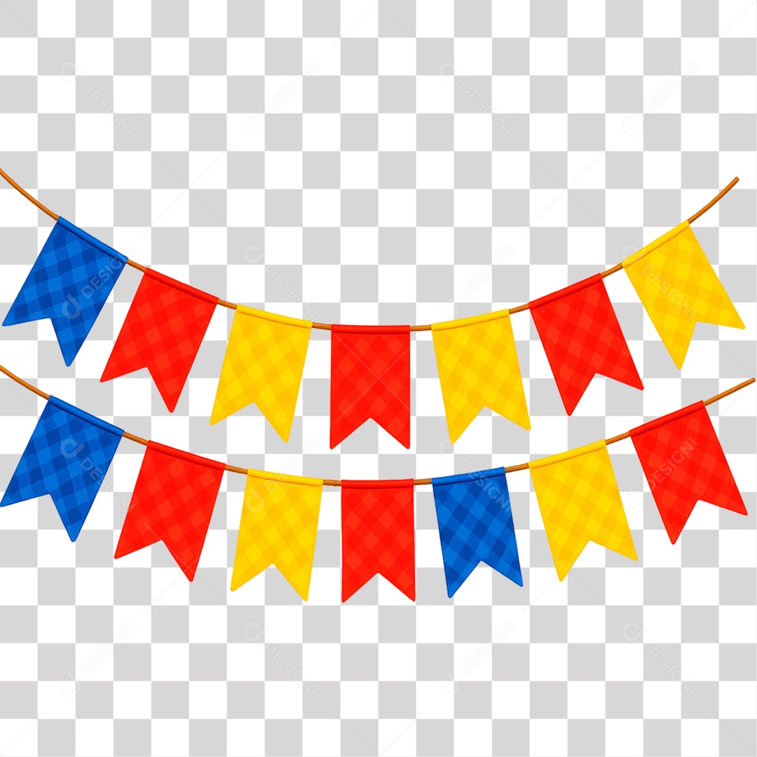 Bandeirolas de Festa Junina PNG Transparente