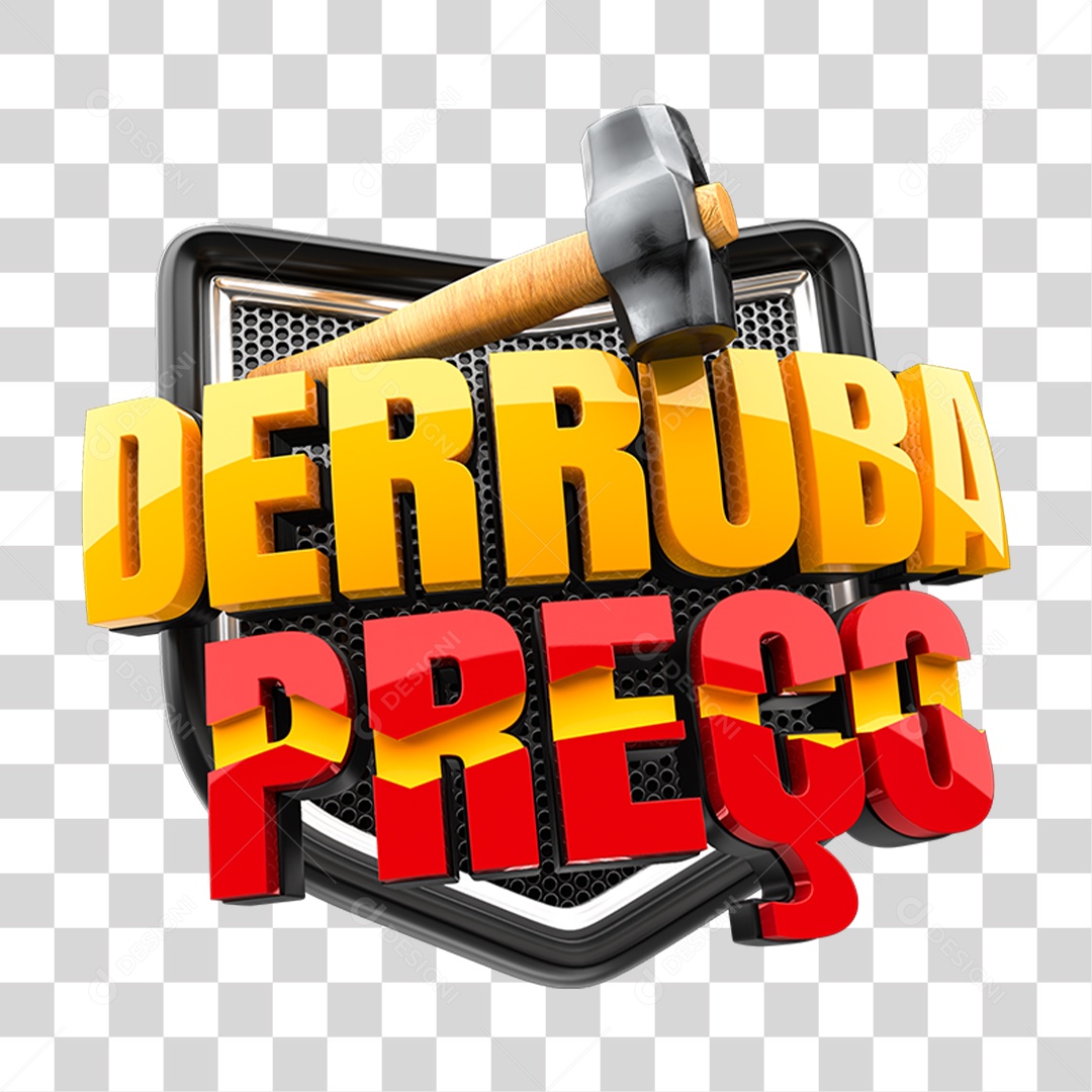 Selo 3D Derruba Preço PNG Transparente