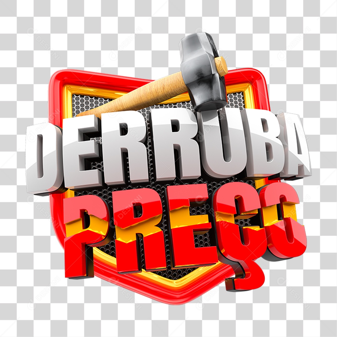 Selo 3D Derruba Preço PNG Transparente
