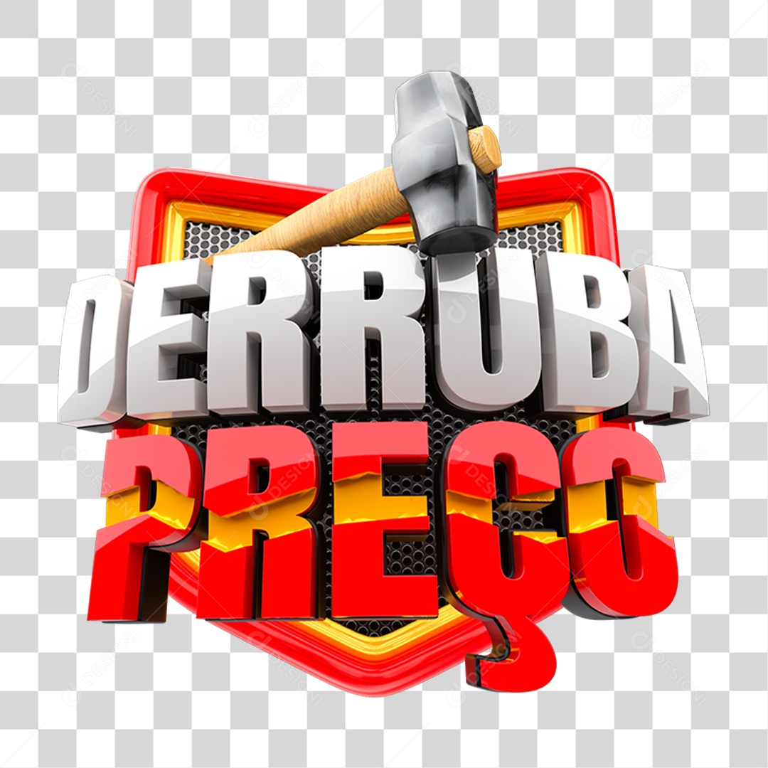 Selo 3D Derruba Preço PNG Transparente