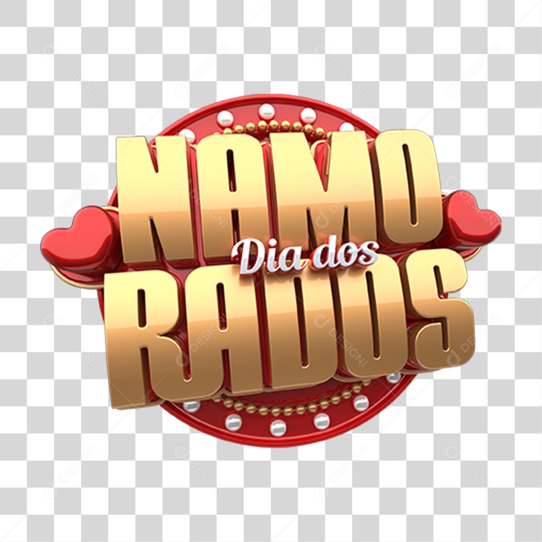 Selo 3D Dia dos Namorados PNG Transparente