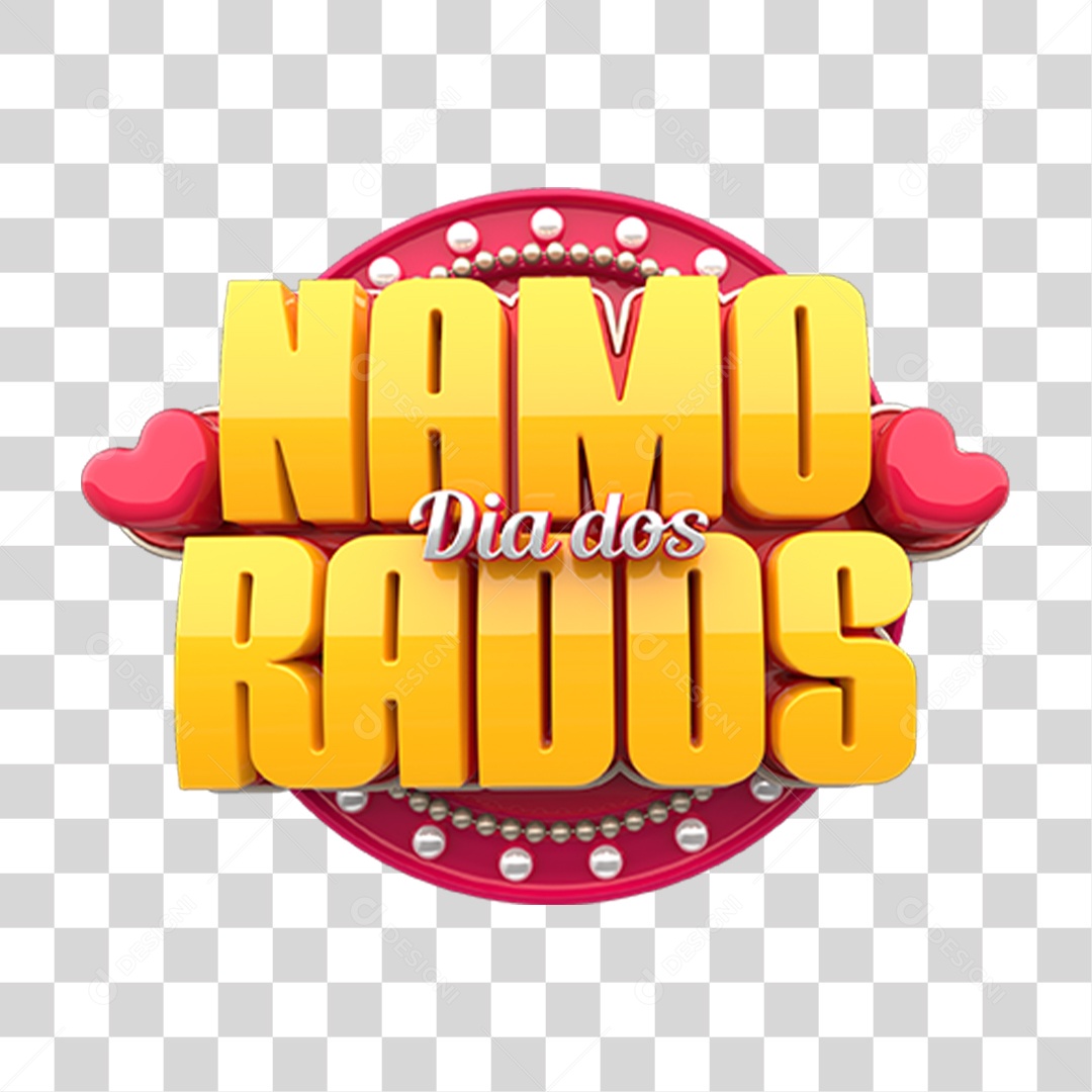 Selo 3D Dia dos Namorados PNG Transparente