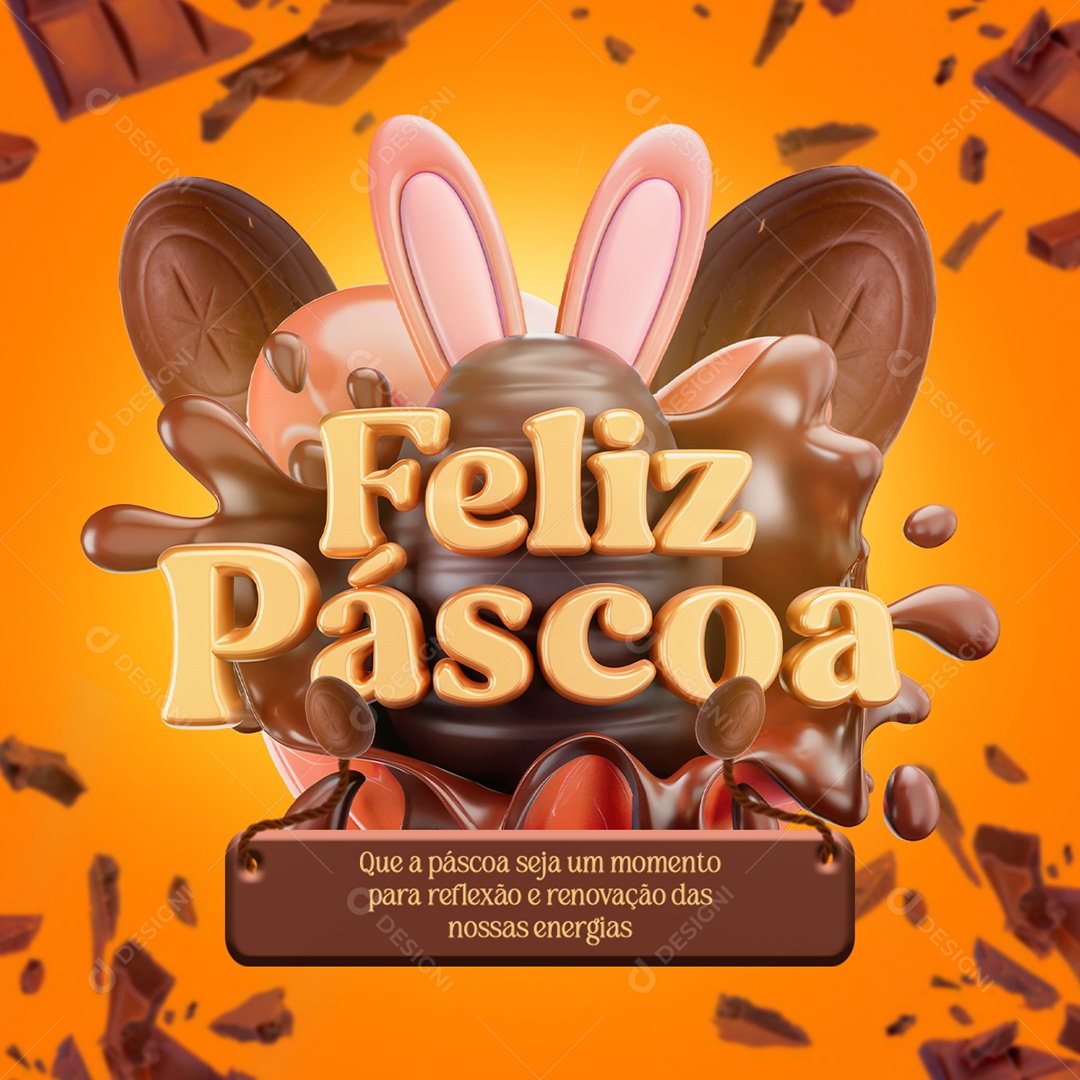 Feliz Páscoa Supermercado Social Media PSD Editável