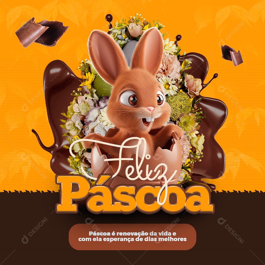 Feliz Páscoa Supermercado Social Media PSD Editável