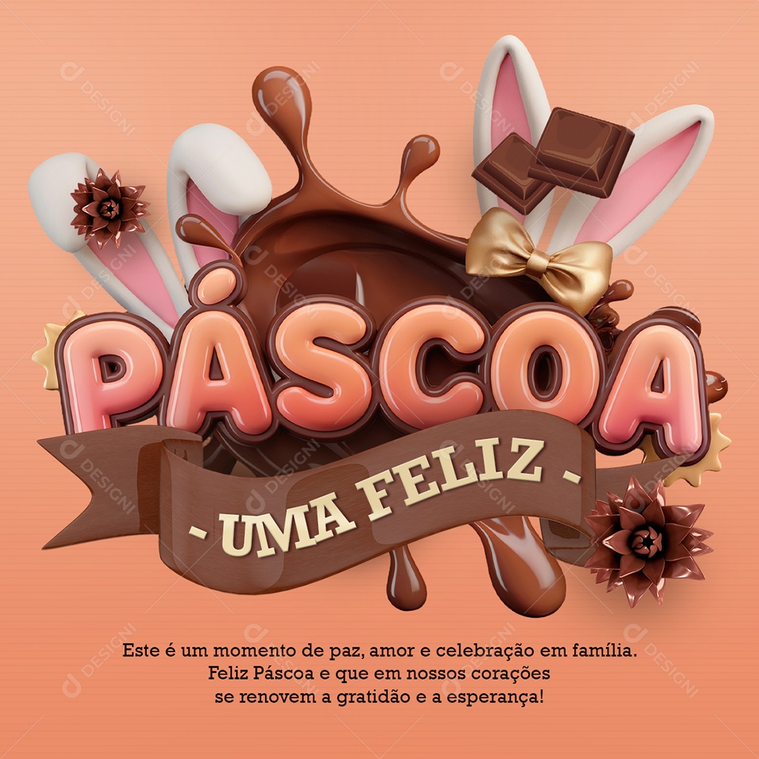 Feliz Páscoa Supermercado Media PSD Editável