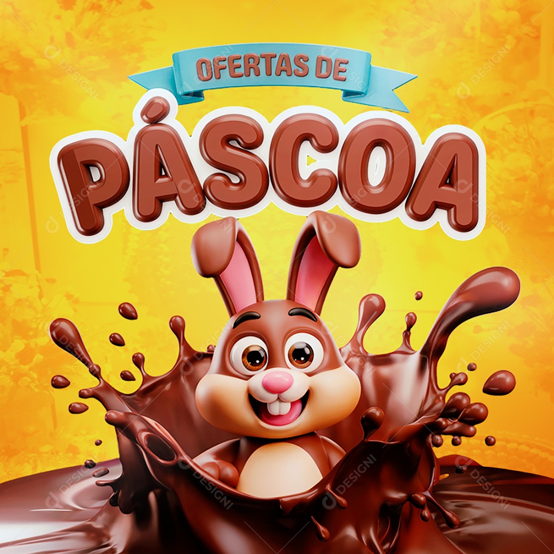 Feliz Páscoa Supermercado E Ofertas Social Media PSD Editável