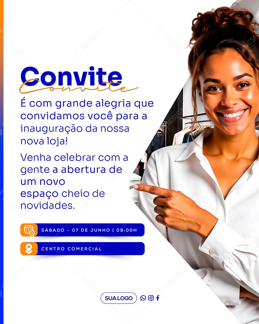 Convite de Inauguração Social Media PSD Editável