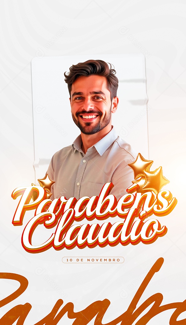 Story Feliz Aniversário Parabéns Claudio Social Media PSD Editável