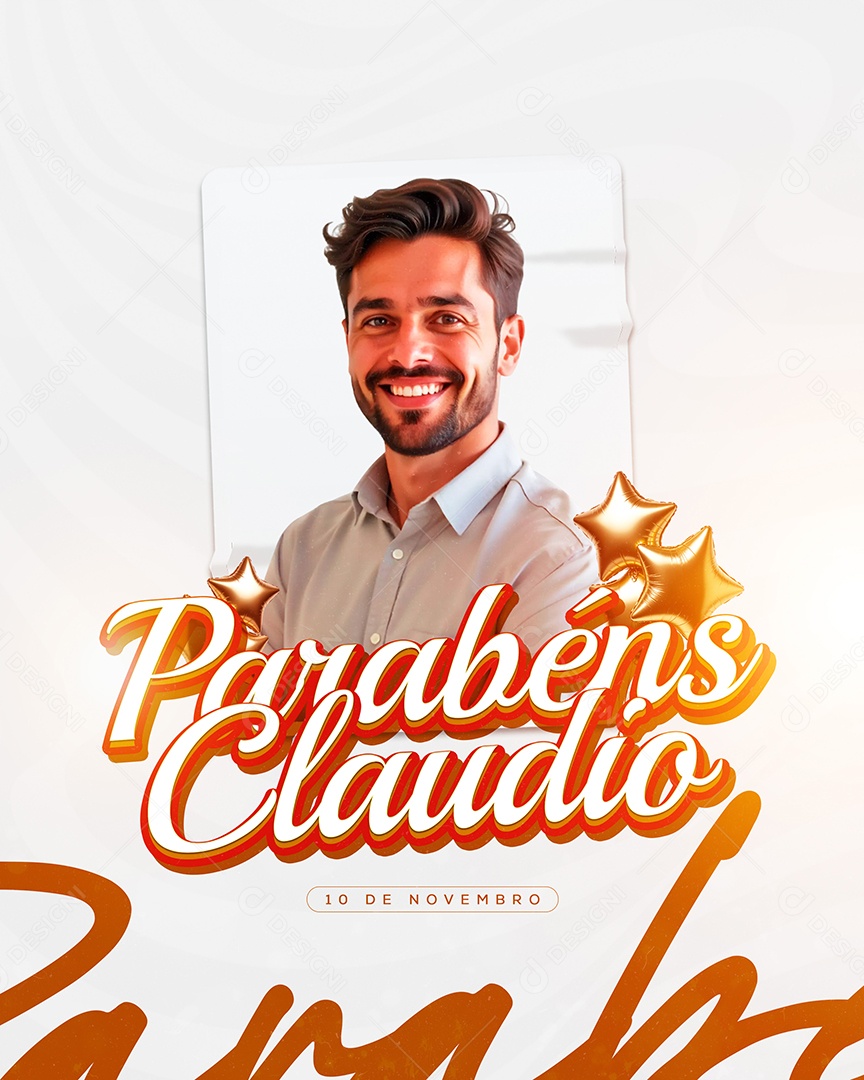 Feliz Aniversário Parabéns Claudio Social Media PSD Editável