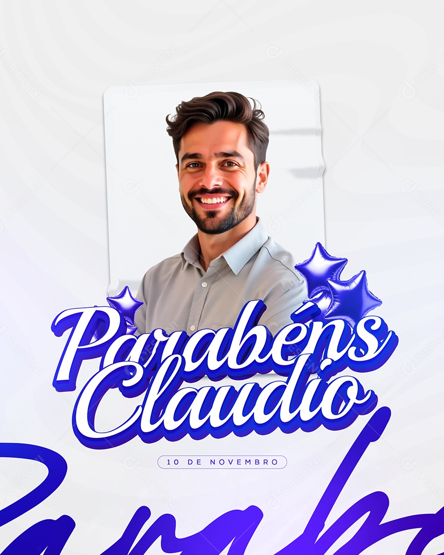 Feliz Aniversário Parabéns Claudio Social Media PSD Editável
