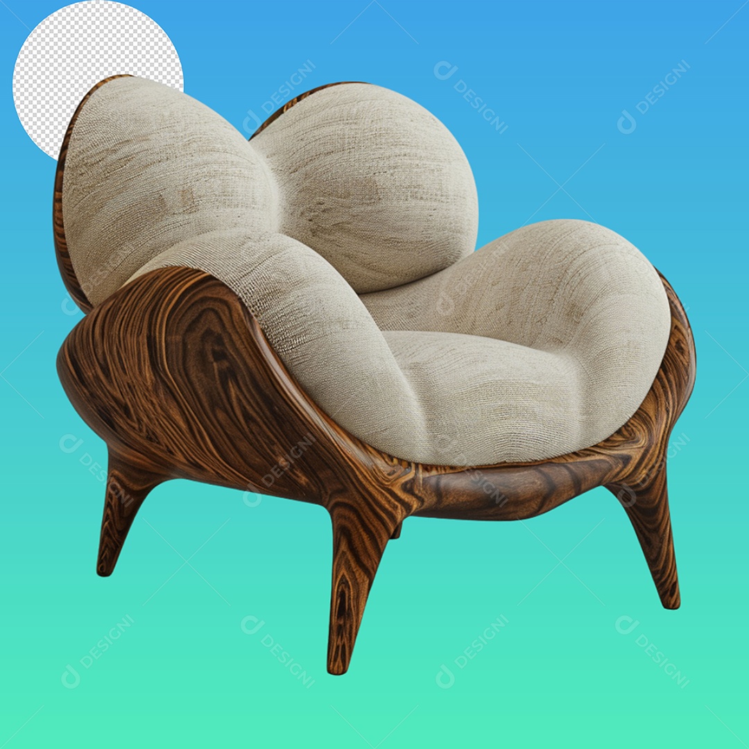 Elemento 3D Poltrona Para Composição PSD