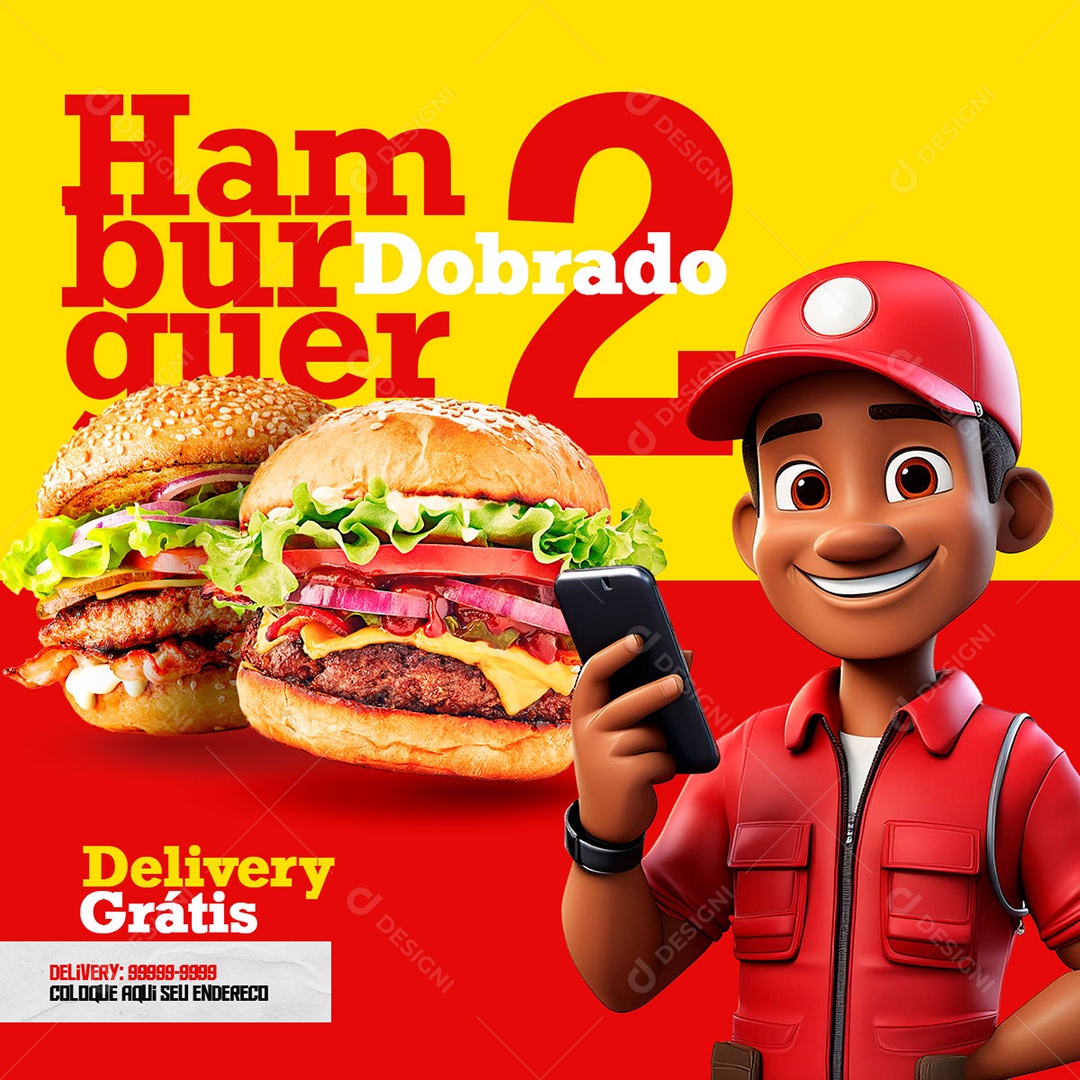 Hamburgueria Quem Prova Se Apaixona Social Media PSD Editável