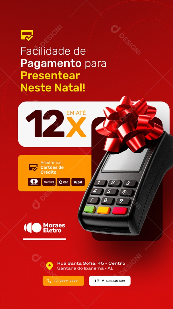 Story Natal de Ofertas Loja de Eletrodomésticos Facilidade de Pagamento Social Media PSD Editável