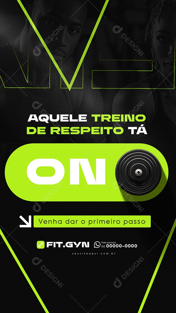 Story Academia Aquele Treino de Respeito Tá On Social Media PSD Editável