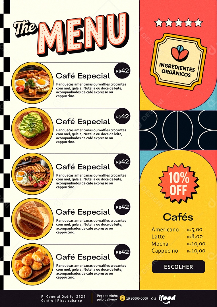 Modelo de Cardápio Breakfast PSD Editável