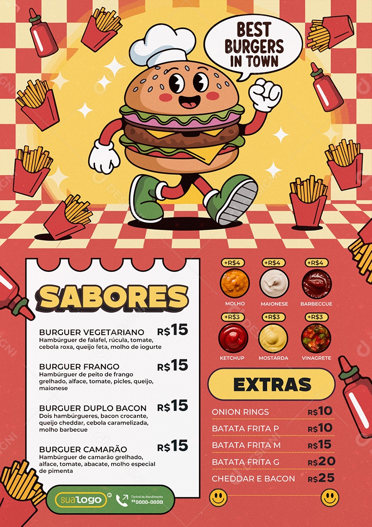 Modelo de Cardápio Hamburgueria PSD Editável