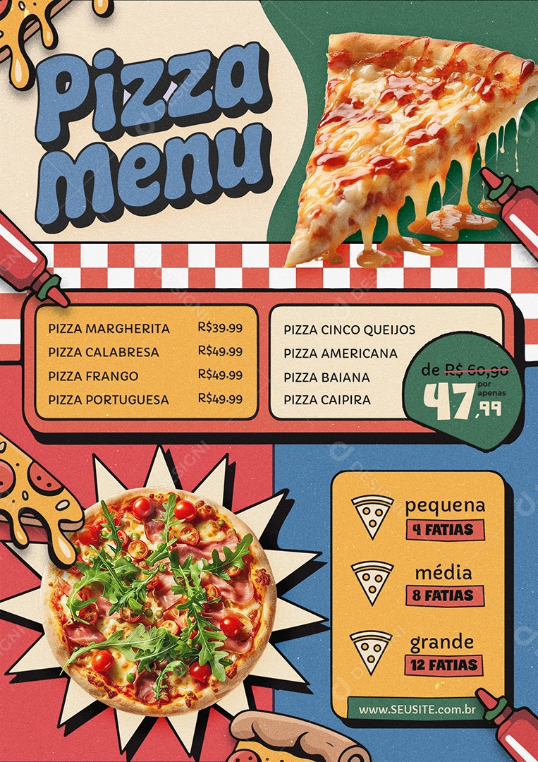 Modelo de Cardápio Pizzaria PSD Editável
