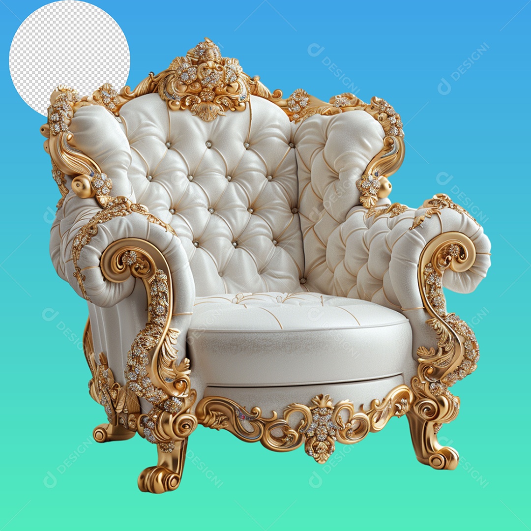 Elemento 3D Poltrona Para Composição PSD