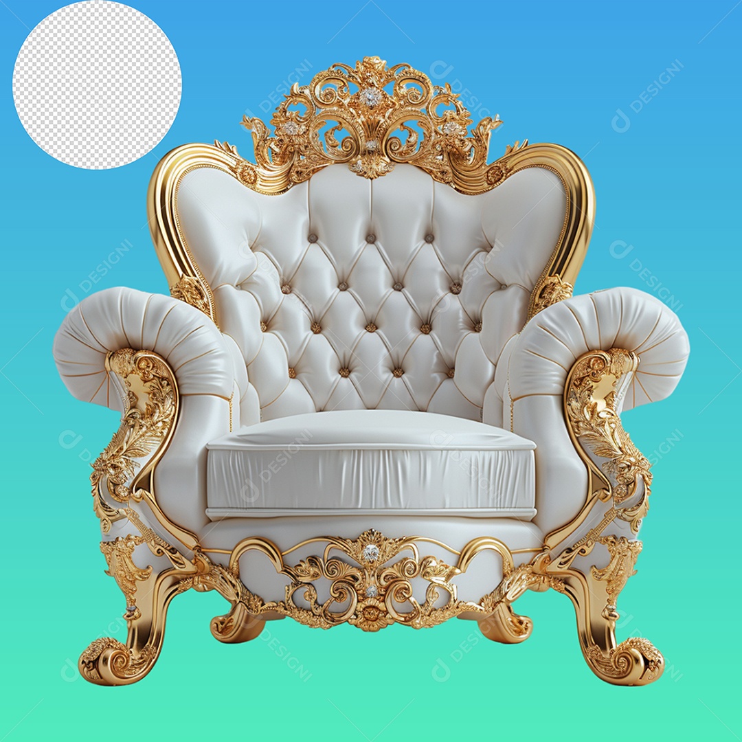 Elemento 3D Poltrona Para Composição PSD