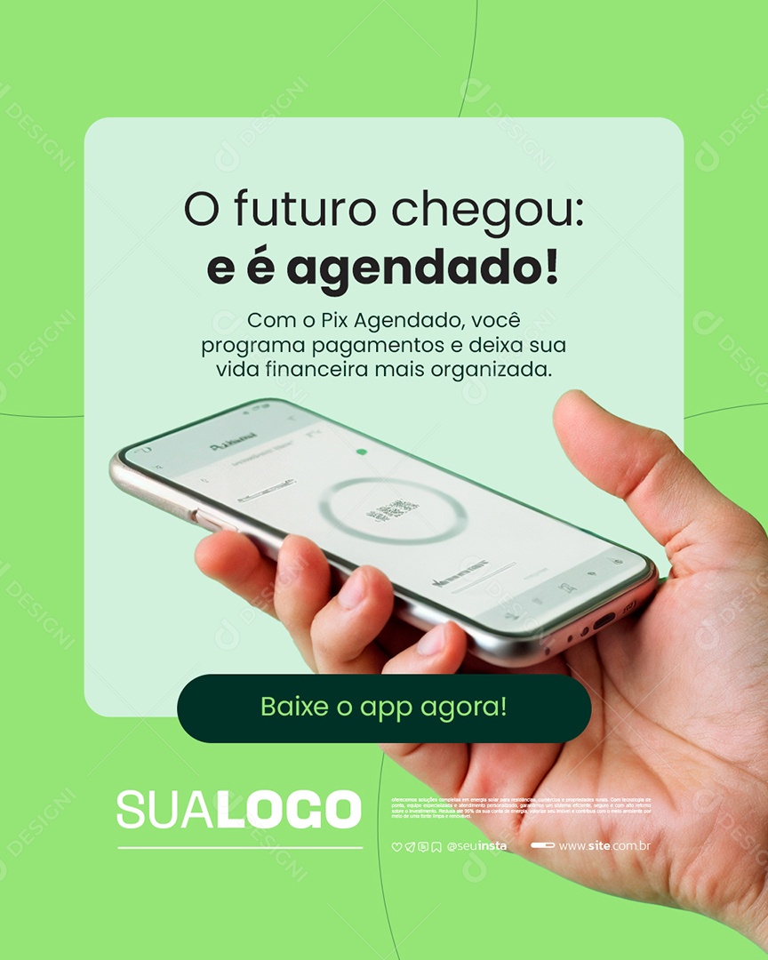 Banco Digital O Futuro Chegou e é Agendado Social Media PSD Editável