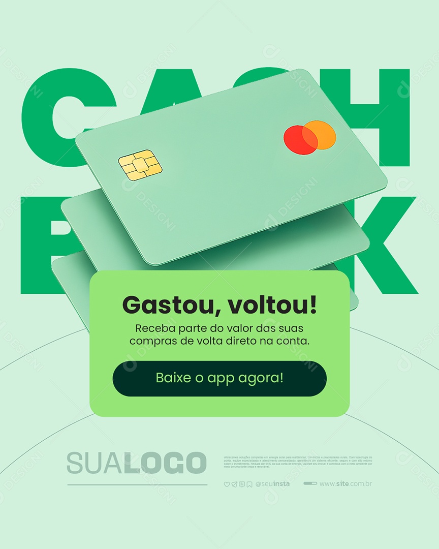 Banco Digital Gastou Voltou Social Media PSD Editável