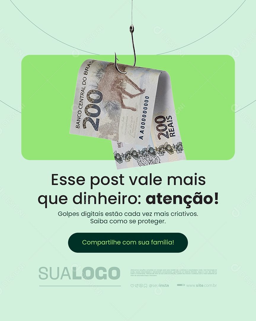 Banco Digital Esse Post Vale Mais que Dinheiro Social Media PSD Editável