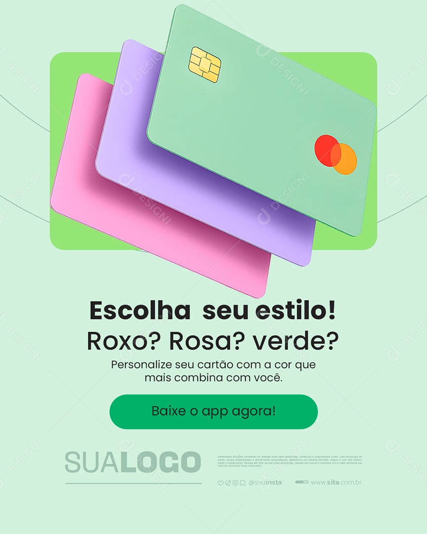 Banco Digital Escolha seu Estilo Social Media PSD Editável