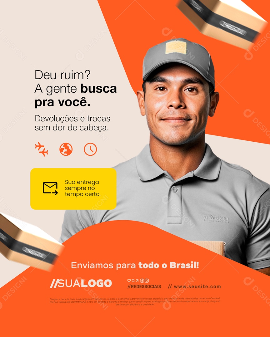 Transportadora Deu Ruim Social Media PSD Editável