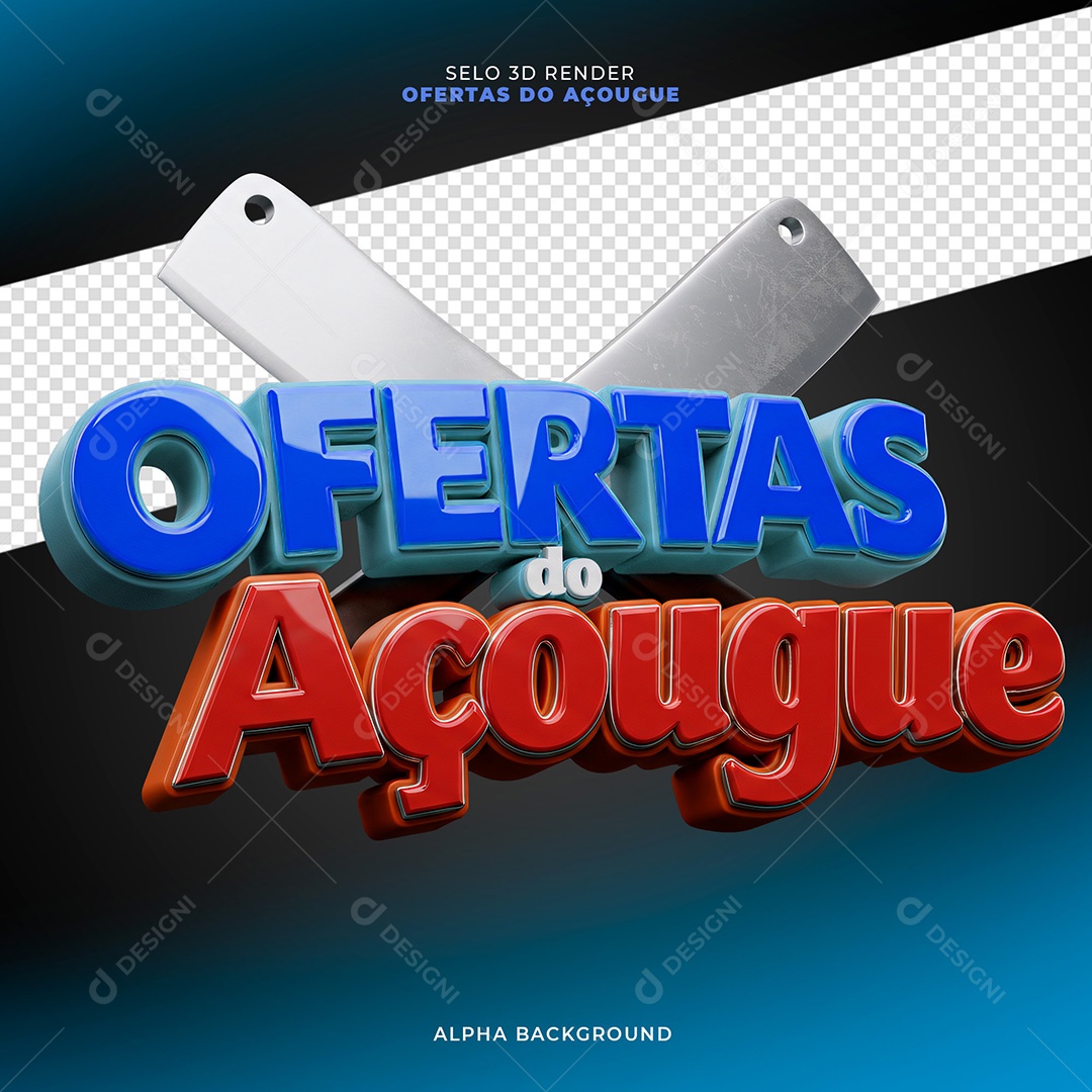 Selo 3D Ofertas de Açougue Para Composição PSD