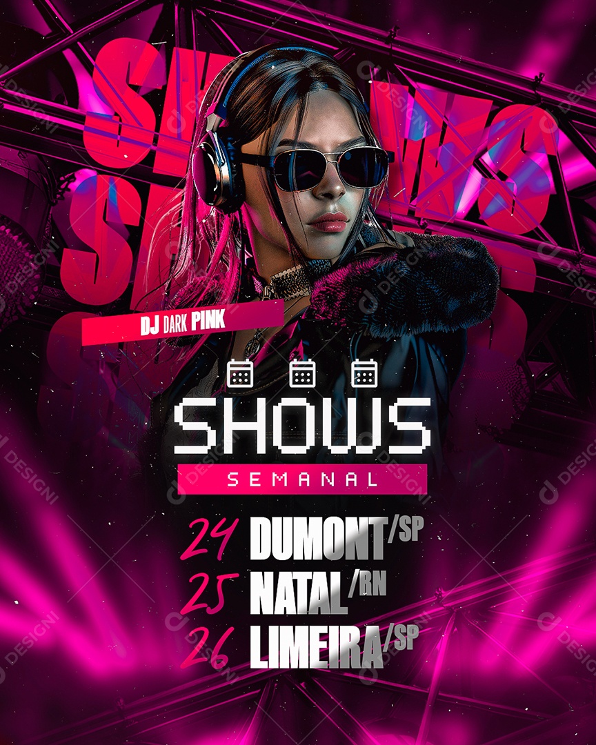 Flyer Shows Semanal Social Media PSD Editável