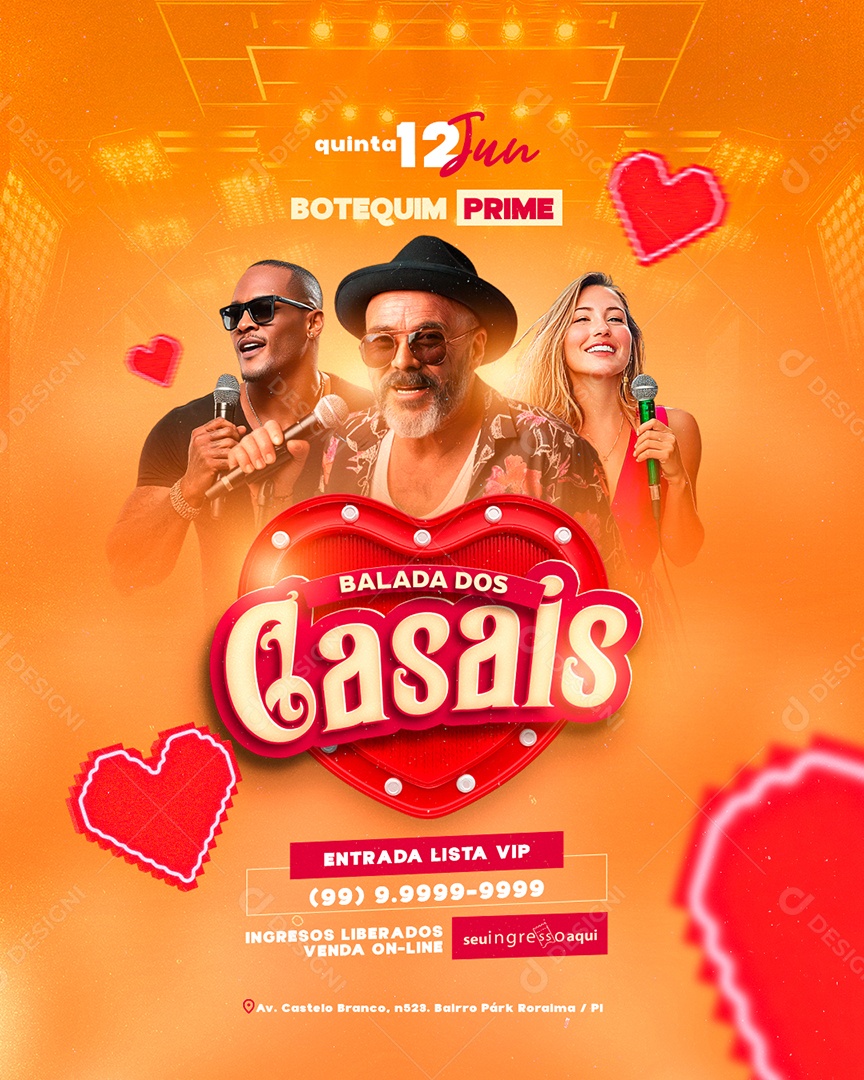 Flyer Balada dos Casais Social Media PSD Editável