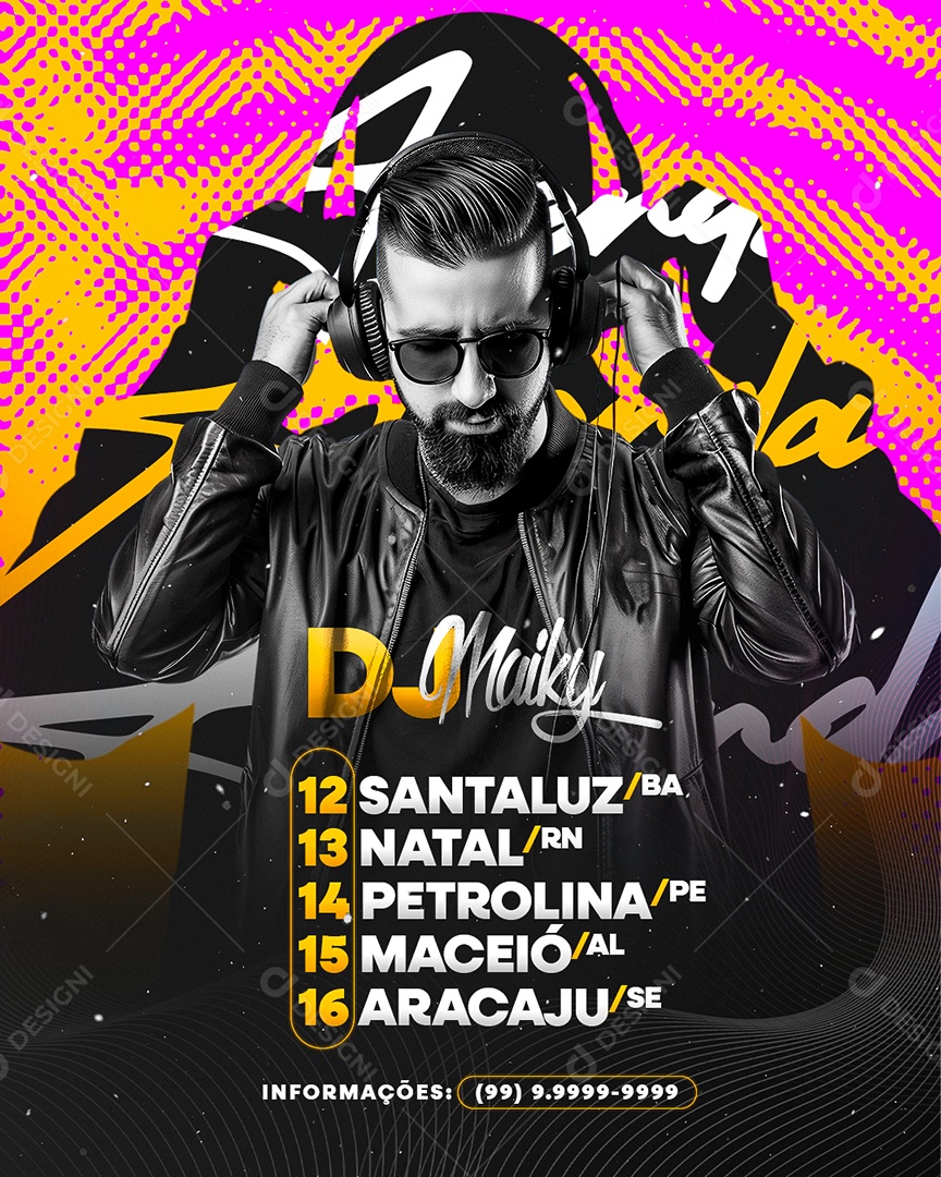 Flyer DJ Maiky Social Media PSD Editável