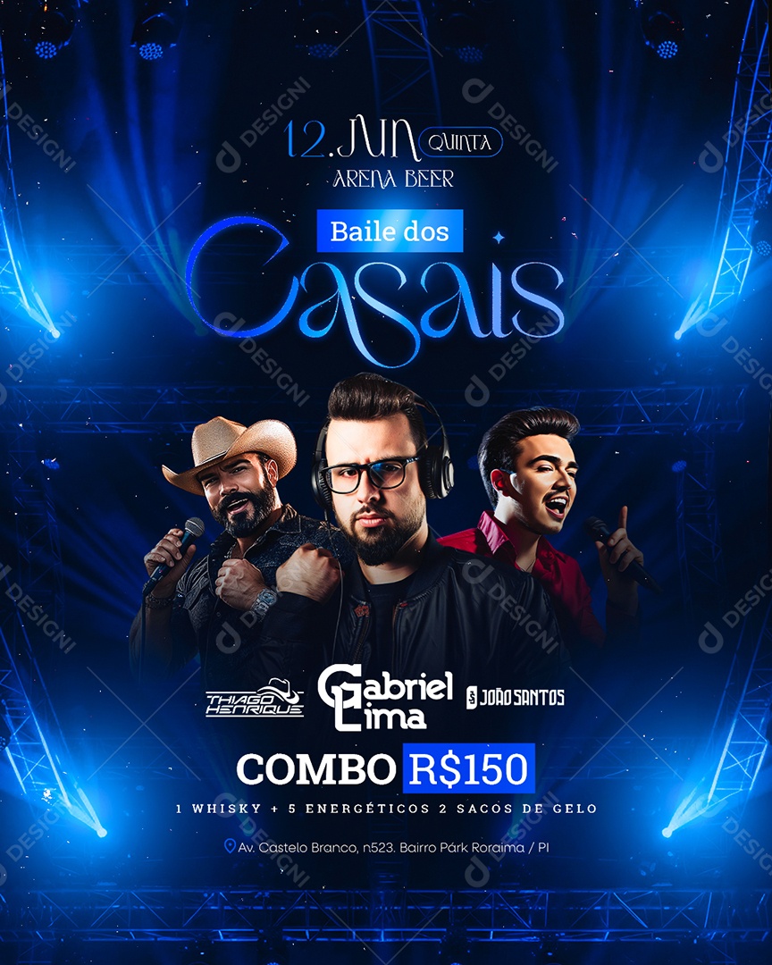 Flyer Baile dos Casais Social Media PSD Editável