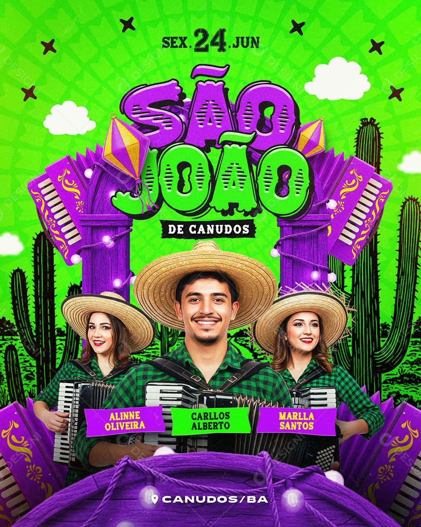 Flyer São João De Canudos Feed Social Media PSD Editável