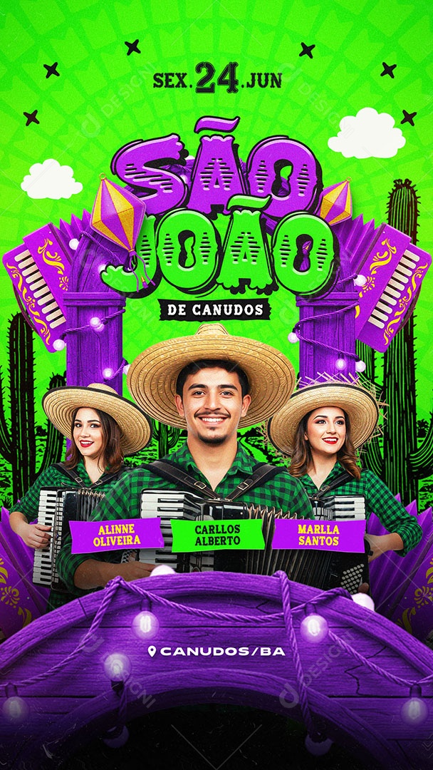 Flyer São João De Canudos Story Social Media PSD Editável