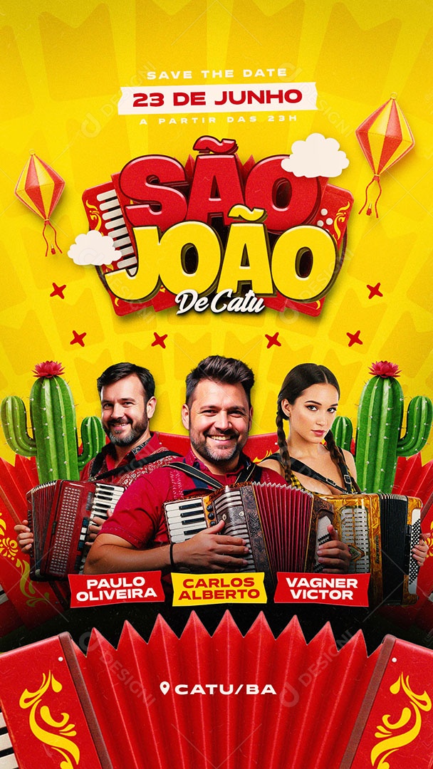 Flyer São João De Catu Story Social Media PSD Editável
