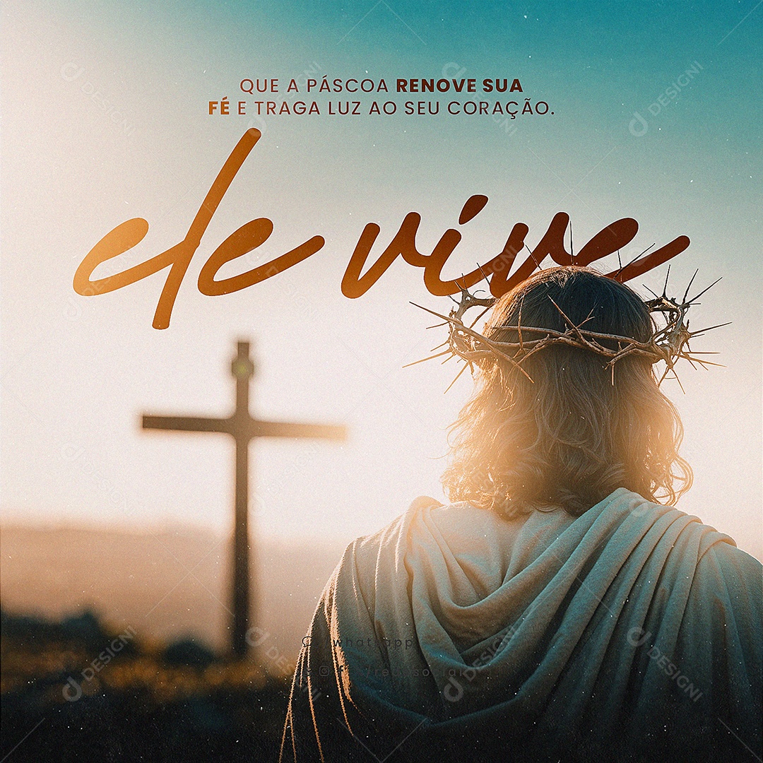 Páscoa Ele Vive Social Media PSD Editável