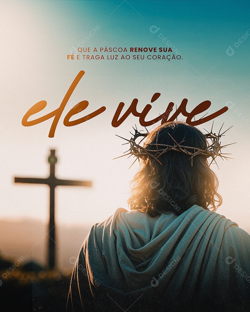 Páscoa Ele Vive Social Media PSD Editável