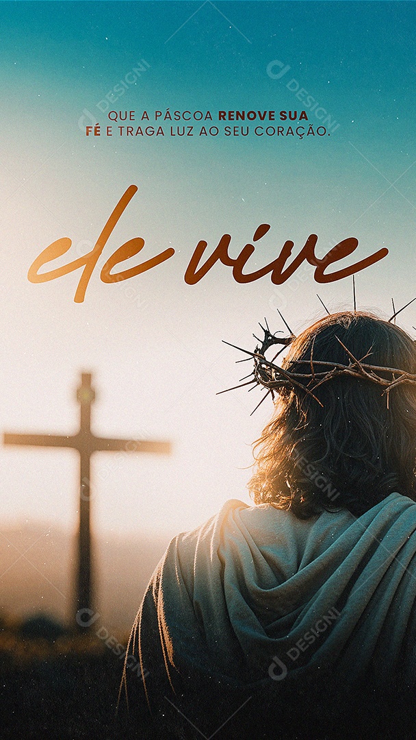 Story Páscoa Ele Vive Social Media PSD Editável