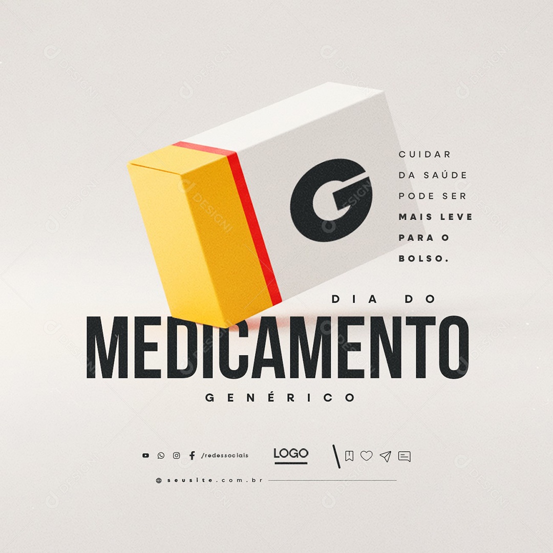 Dia do Medicamento Genérico 20 de Maio Social Media PSD Editável