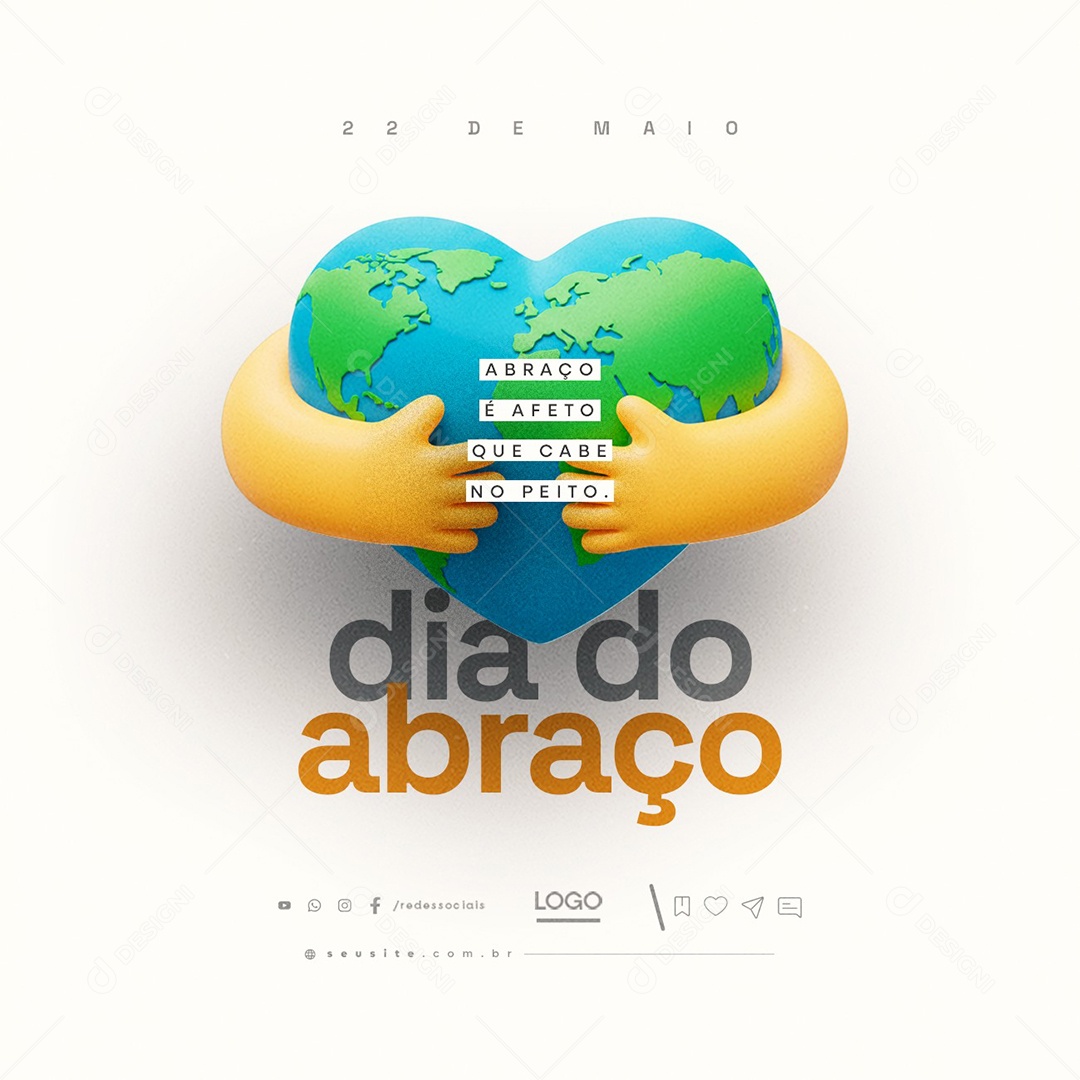 Dia do Abraço 22 de Maio Social Media PSD Editável