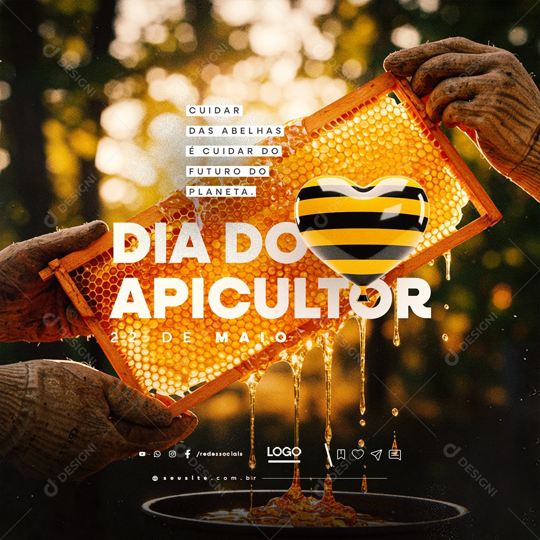Dia do Apicultor 22 de Maio Social Media PSD Editável