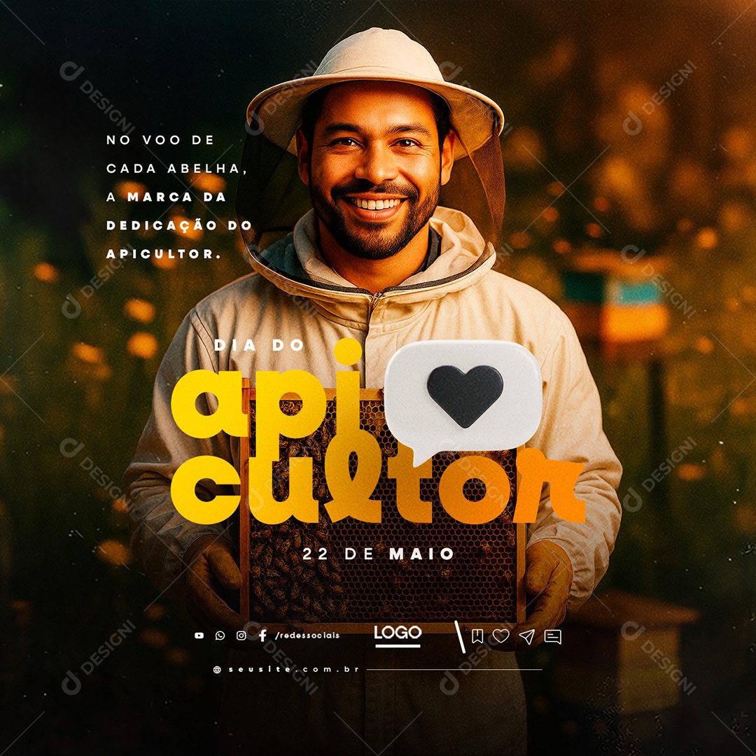 Dia do Apicultor 22 de Maio Social Media PSD Editável