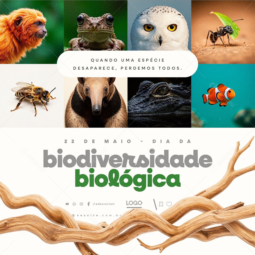 Dia da Biodiversidade Biológica 22 de Maio Social Media PSD Editável