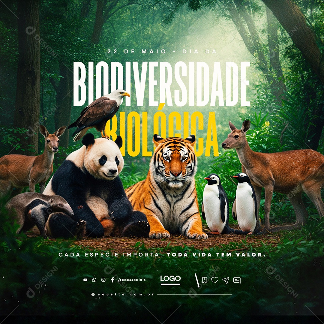 Dia da Biodiversidade Biológica 22 de Maio Social Media PSD Editável