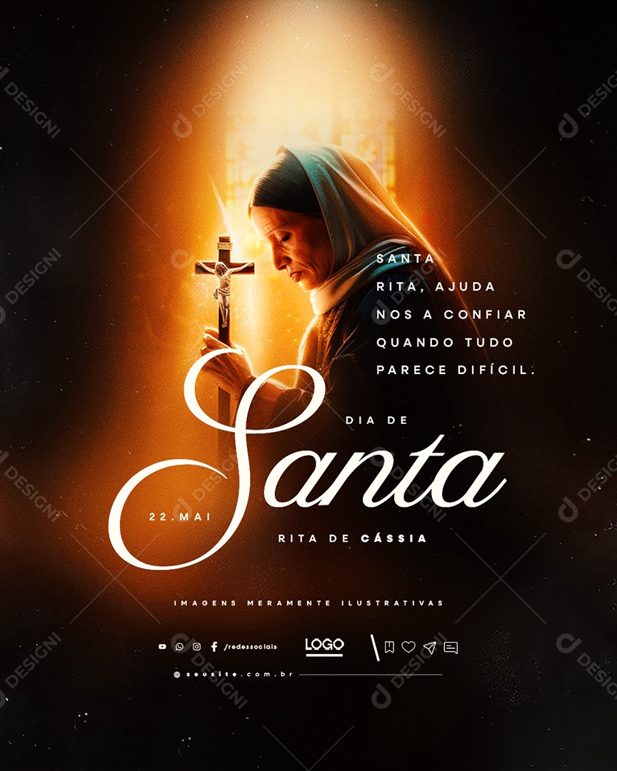 Santa Rita de Cássia 22 de Maio Social Media PSD Editável